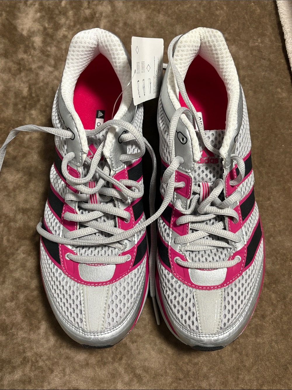 adidas Women’s Gray, Black & Pink Athletic Running Shoes size US 8 1/2